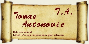 Tomas Antonović vizit kartica